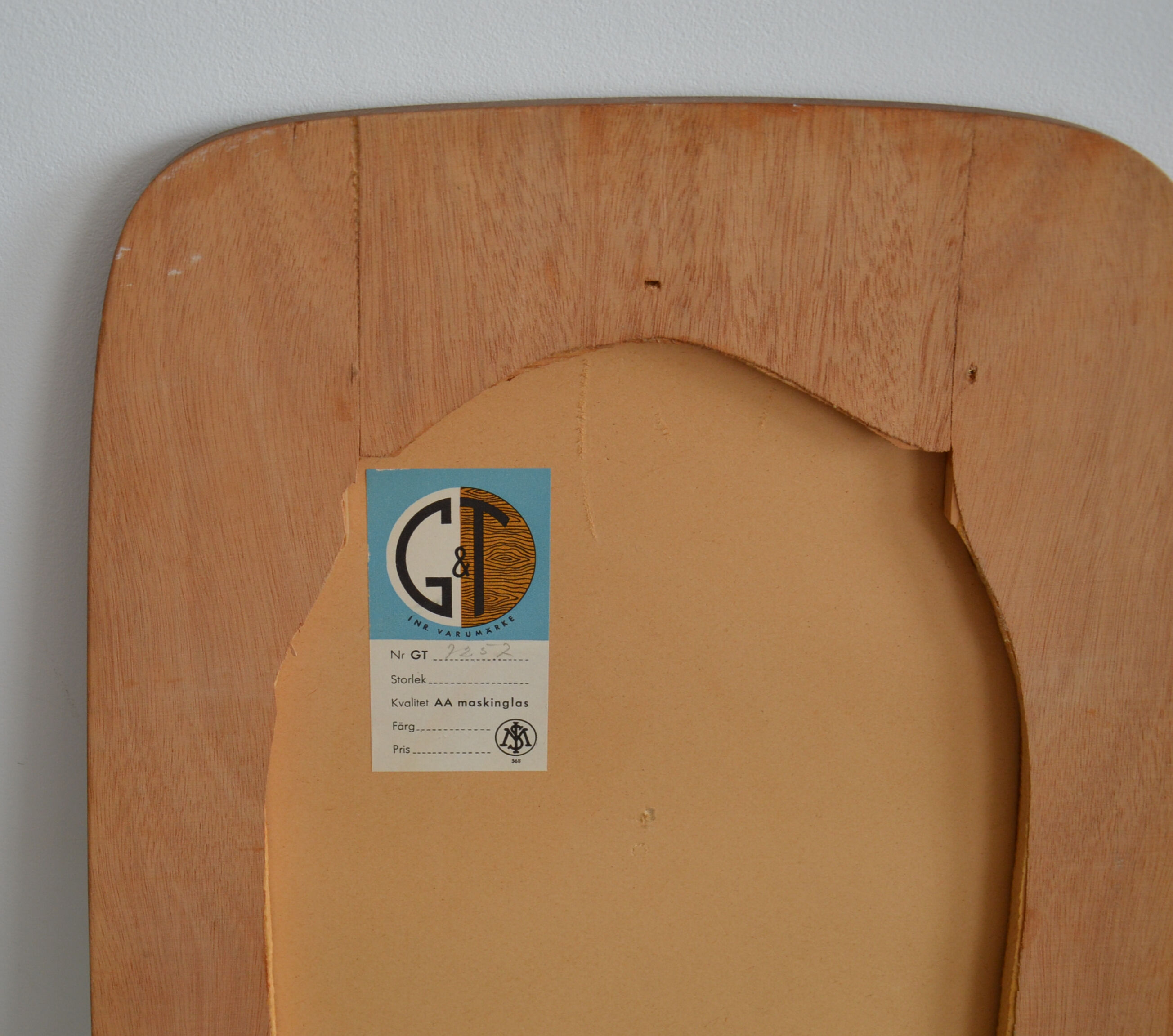 Oval Mid 20th century Wall Mirror by Glas&Tra 1960s 33x111cm