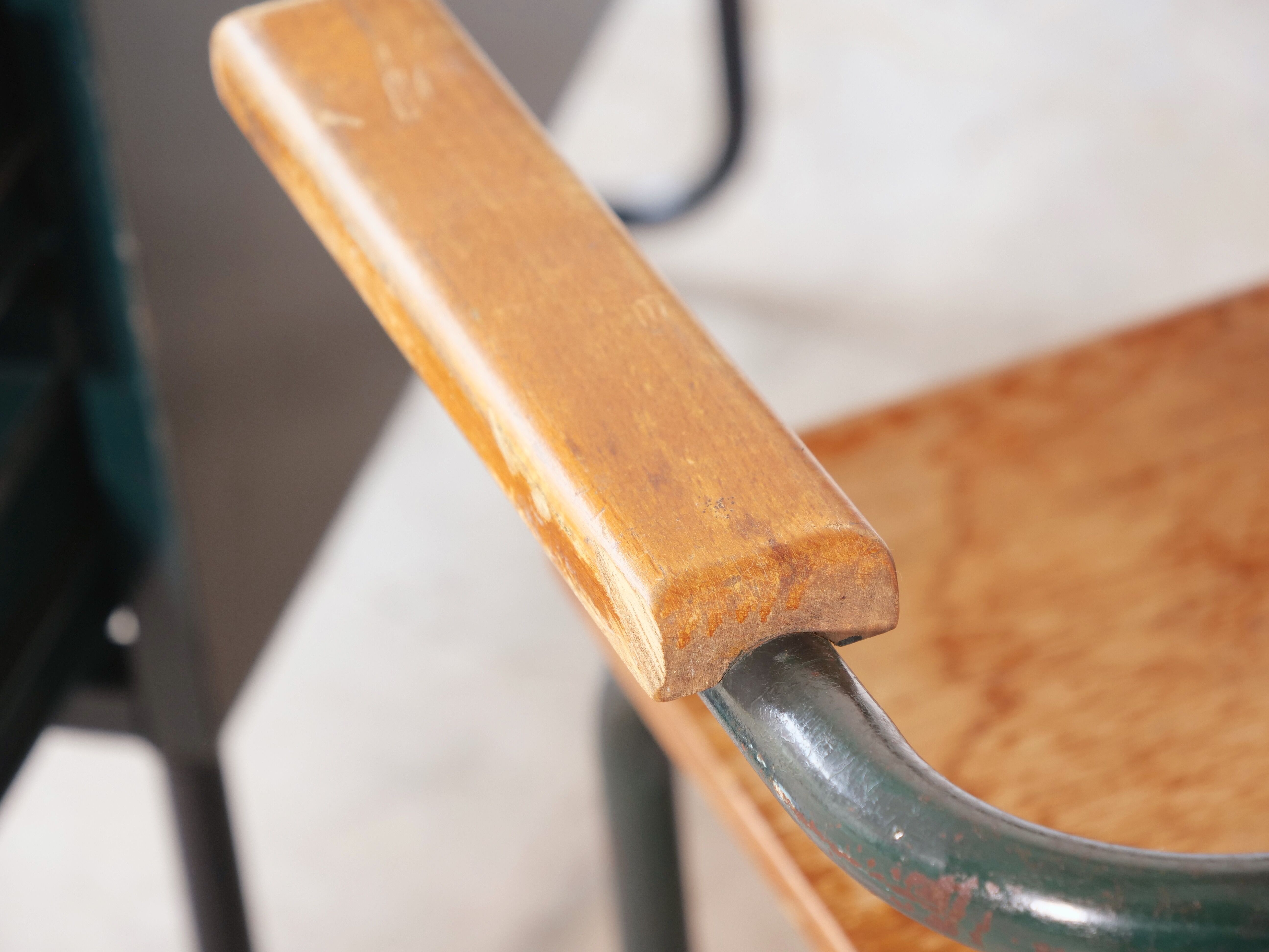Desk with bauhaus style tubular steel chair