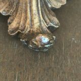 Large pagoda lamp painted with floral patterns and metal shade.