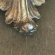 Large pagoda lamp painted with floral patterns and metal shade.