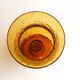 Organic amber bubble glass candle holder, 70s