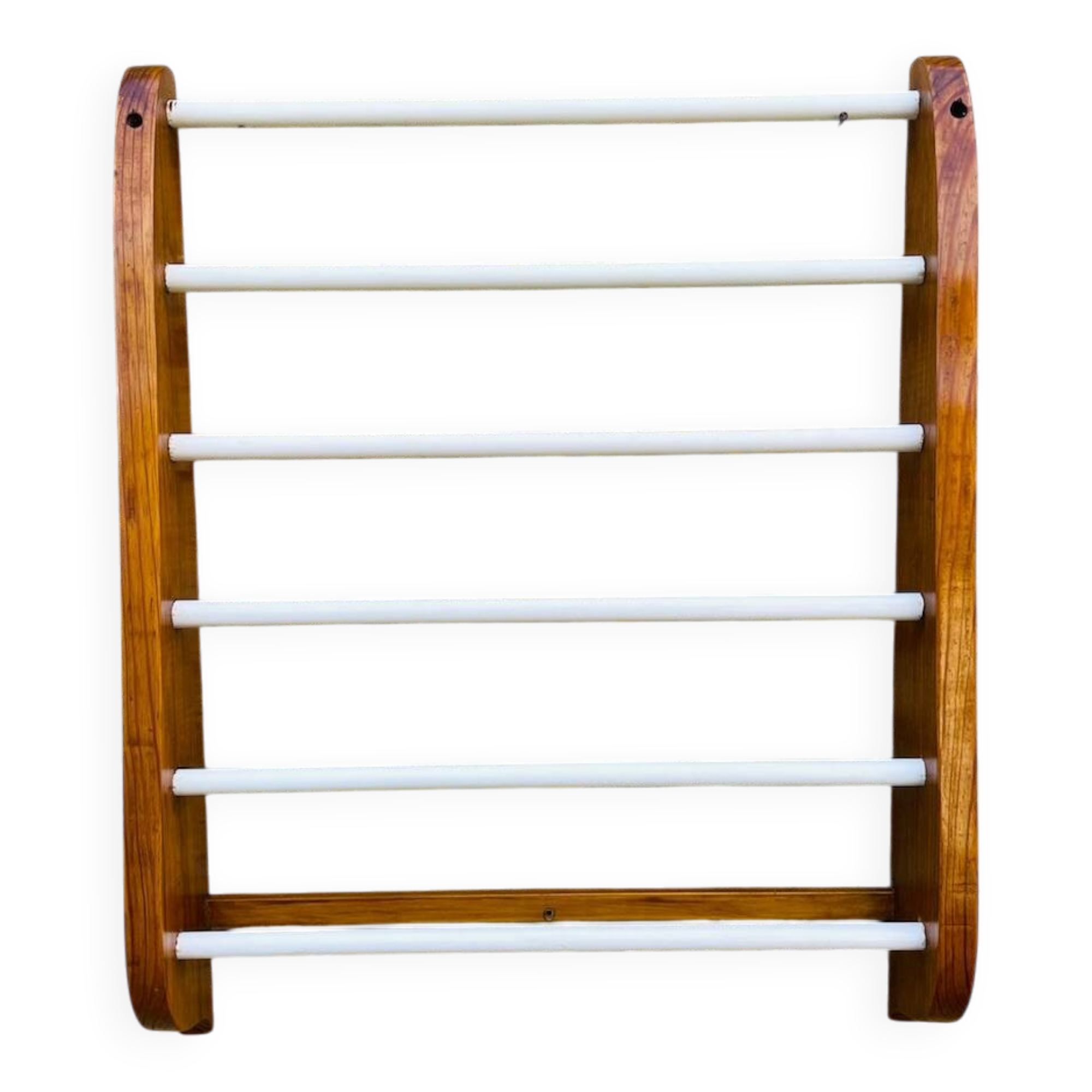 Vintage oak towel rack/wall-mounted bracket, circa 1970s