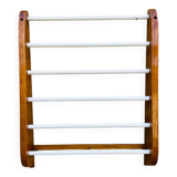 Vintage oak towel rack/wall-mounted bracket, circa 1970s