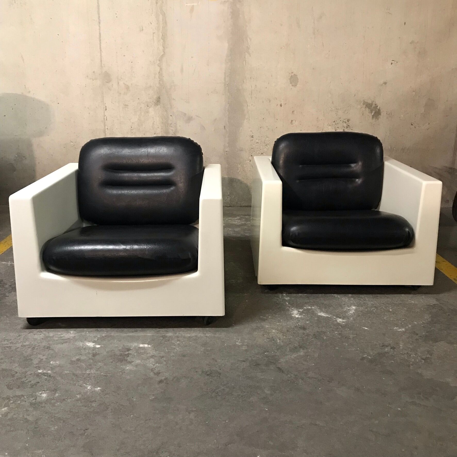 Paire de fauteuils Luigi Pellegrin, Mim Roma, 1970