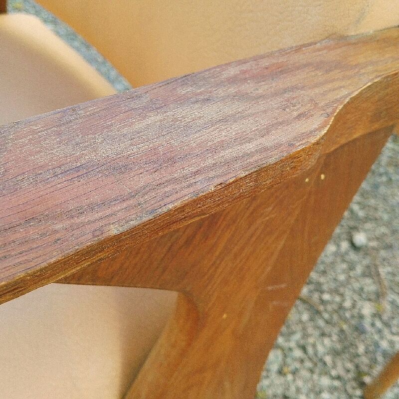 Chairs bridges vintage skai and wood feet compass