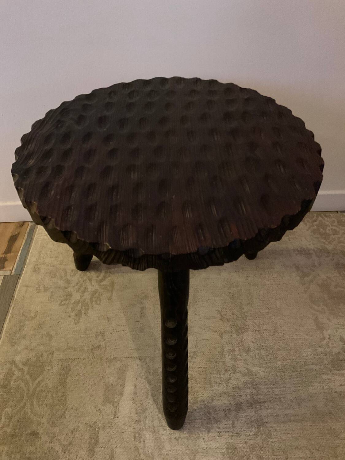 Vintage Brutalist Coffee Table in Solid Wood