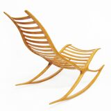 Sculptural 1960s Wishbone Rocking Chair In Oak By Robin Williams