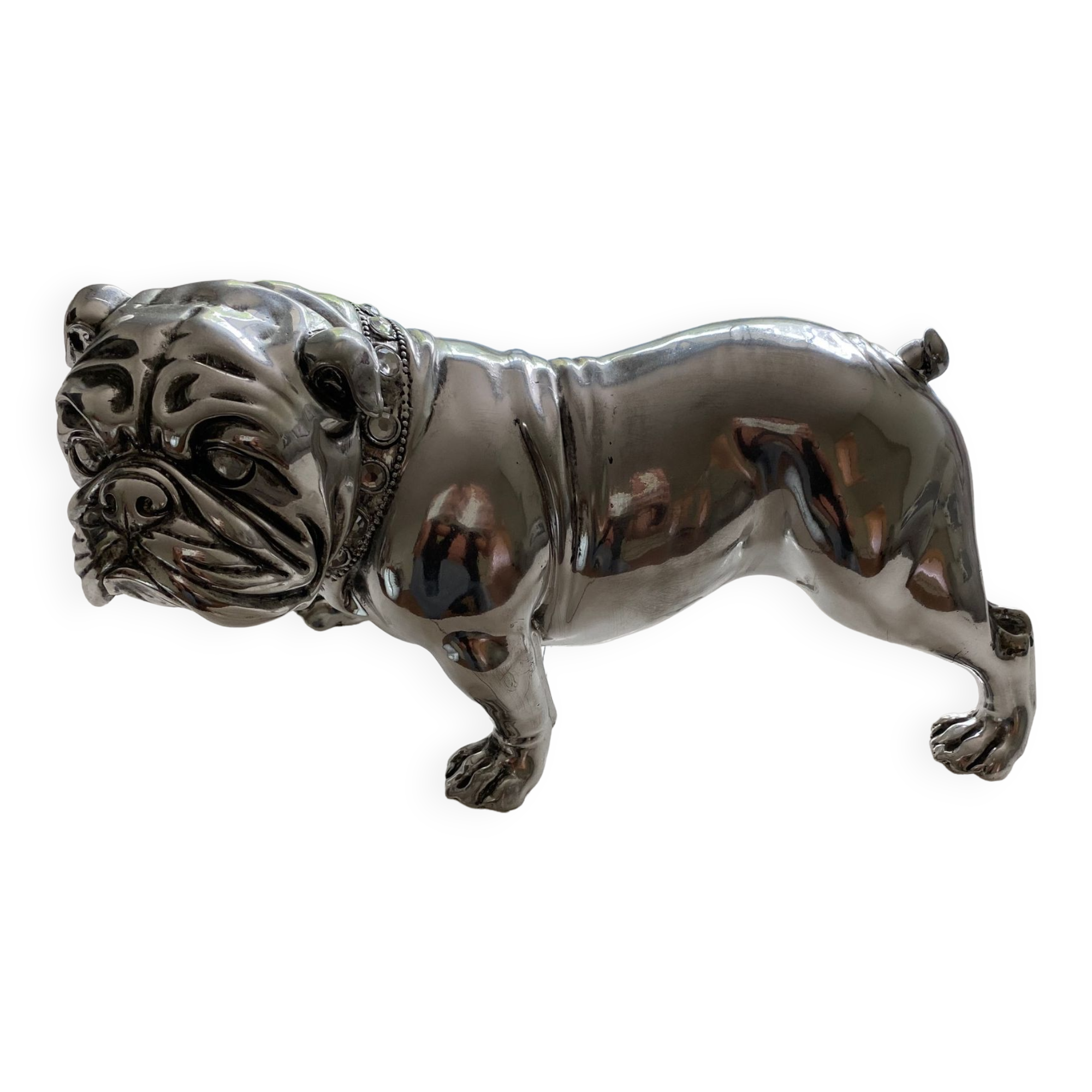 Statuette dog silver bulldog