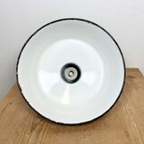 Industrial Blue Enamel Factory Lamp with Cast Iron Top, 1960s