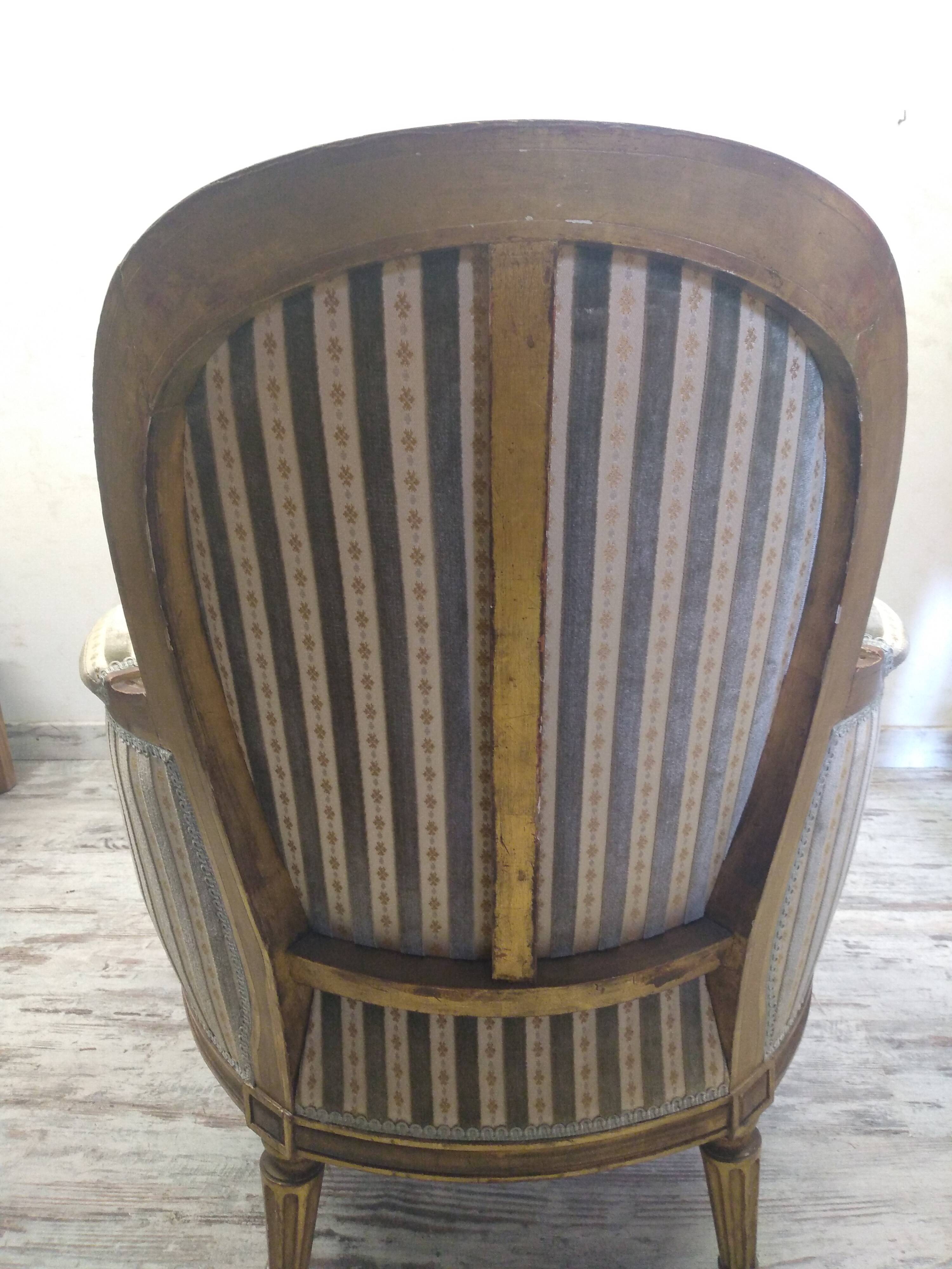 Louis XVI style bergère armchairs