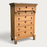 High empire chest of drawers in solid raw oak