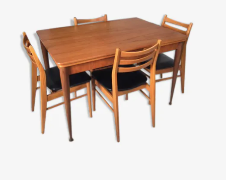 Danish dining table with built-in extension cords