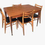 Danish dining table with built-in extension cords
