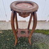 Marble wood pedestal table from the early 20th century