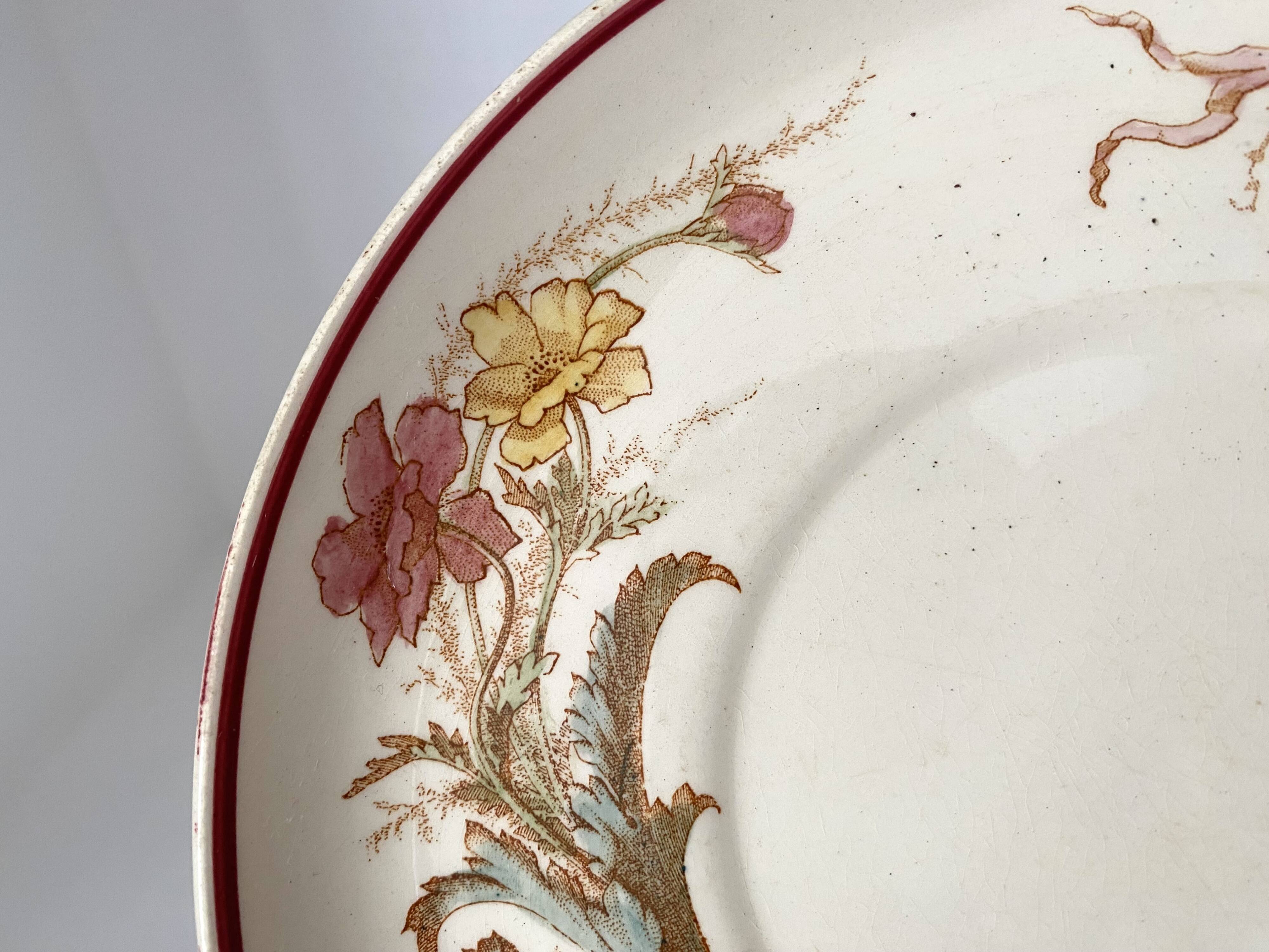 Set of 9 dessert plates "A la Samaritaine" K&G Lunéville 1900, art nouveau service