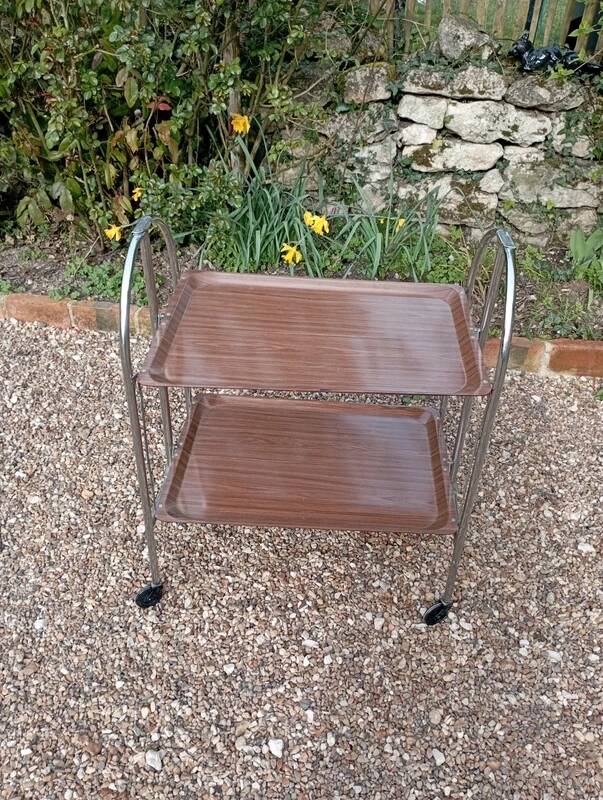Vintage folding serving trolley