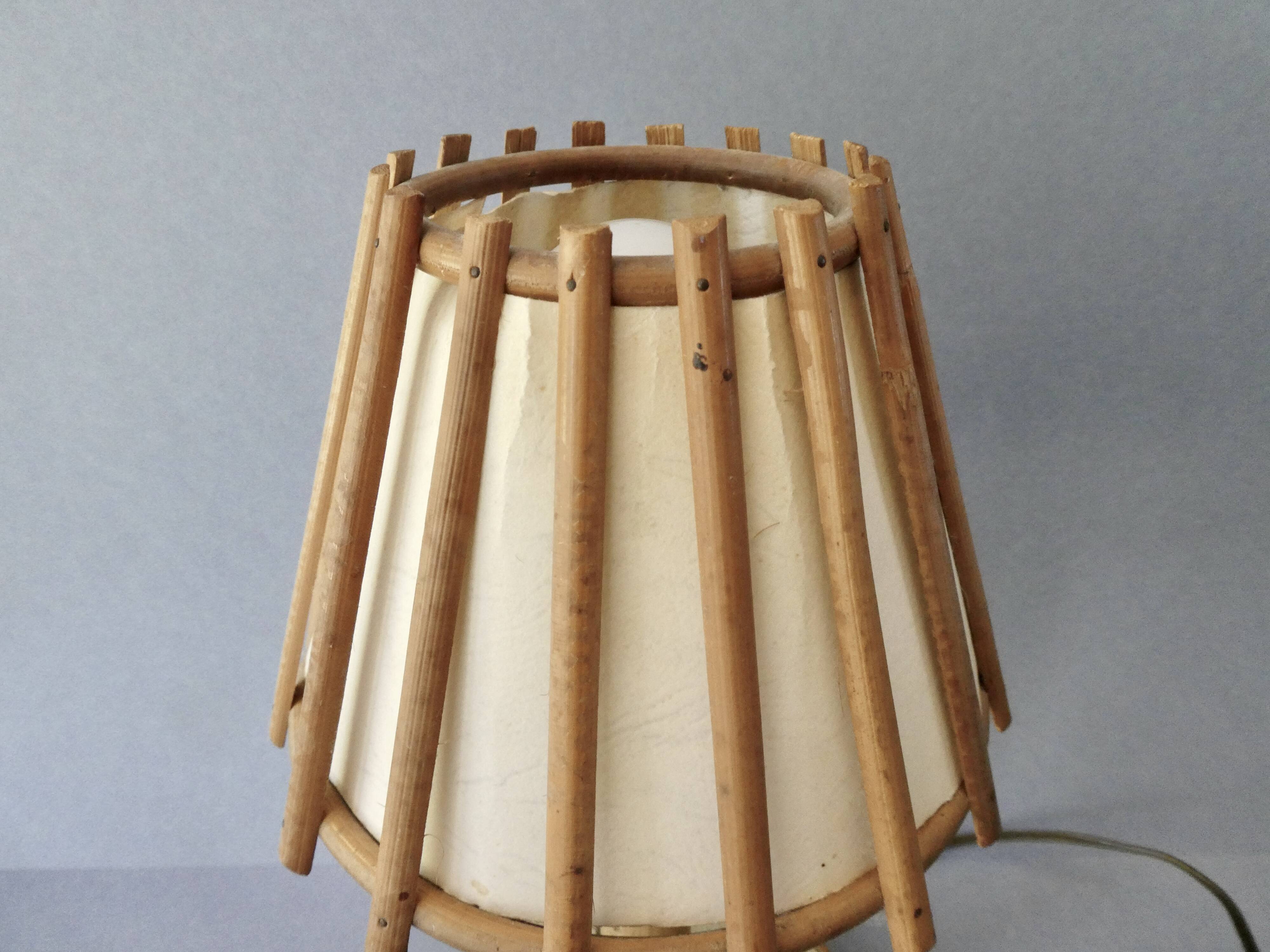 Rattan lamp Art Vannerie France, 70s