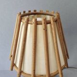 Lampe en rotin Art Vannerie France, années 70