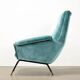 Vintage velvet and brass armchair, design, Italy, 1950s-1960s