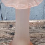 Mushroom-shaped vase in pink blown glass