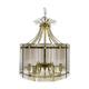 Lustre en laiton et verre fumé, années 1970