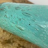 Tubular bubble glass vase