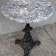 Pedestal table cast iron, marble top