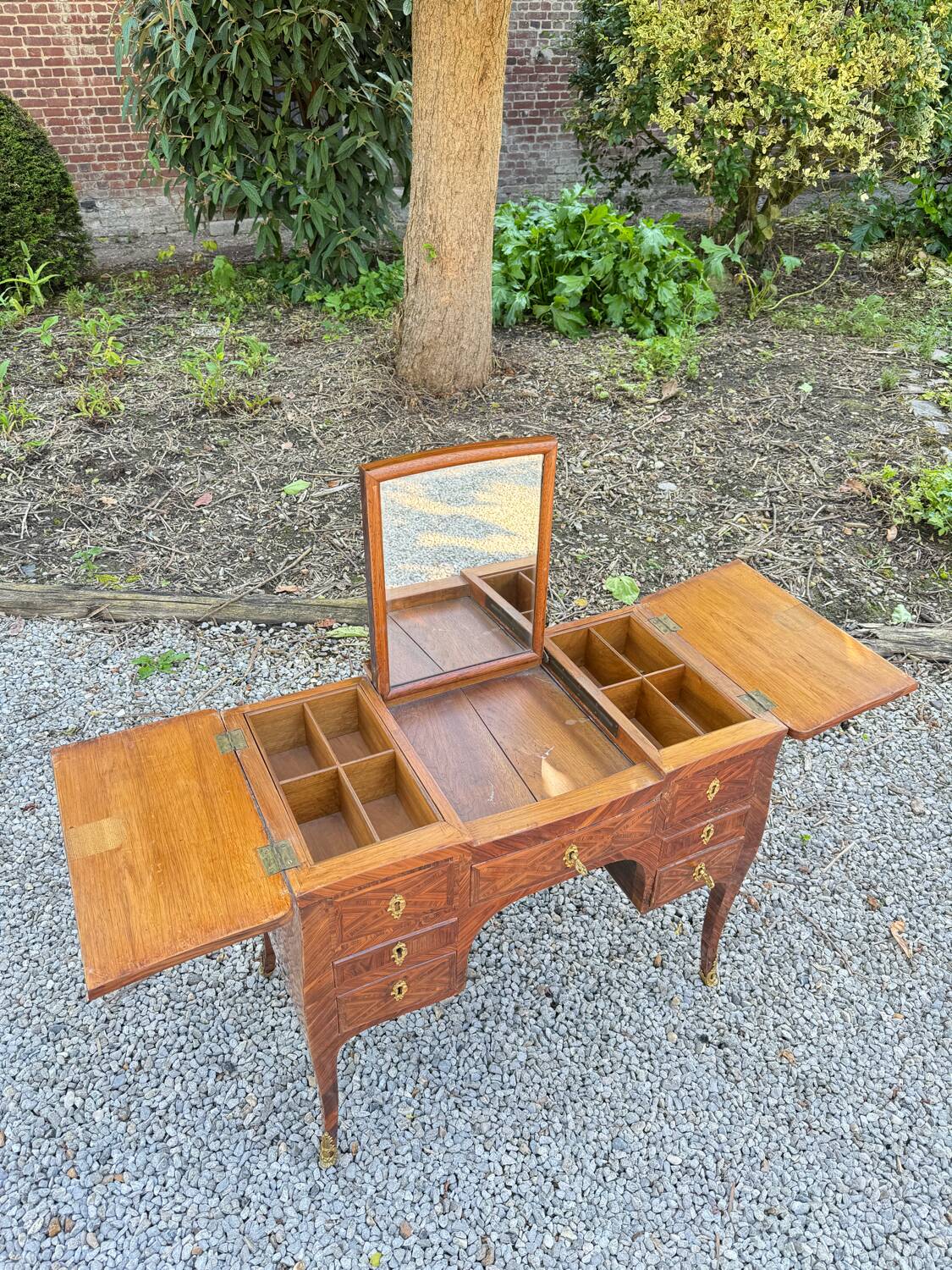 Louis xv marquetry dressing table xviii eme century