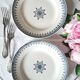 Mismatched antique ironstone dinner plates