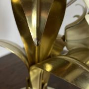 Brass lamp, metal and mother-of-pearl