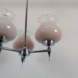 Vintage lustre in pink opaline – Three lights for a subdued atmosphere