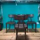 Lot de 4 chaises en bois vintage 1970