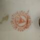 A pair of vintage Chinese decorative plates with floral designs on a yellow background.