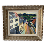 Tableau abstrait d'après Kandinsky Signé Rhode Dacige 1958