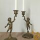 Pair of brass candle holders