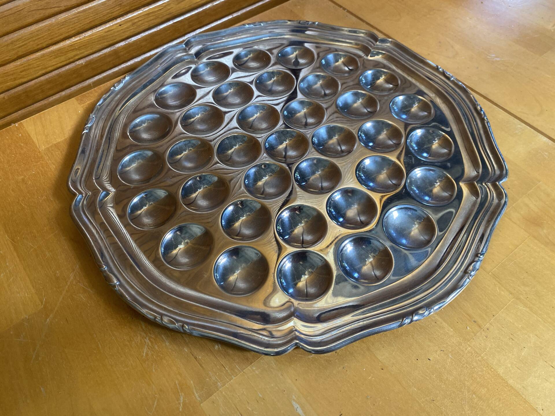 Old Plate Snails Stainless Steel Tray 36 Slots Made In France #E12