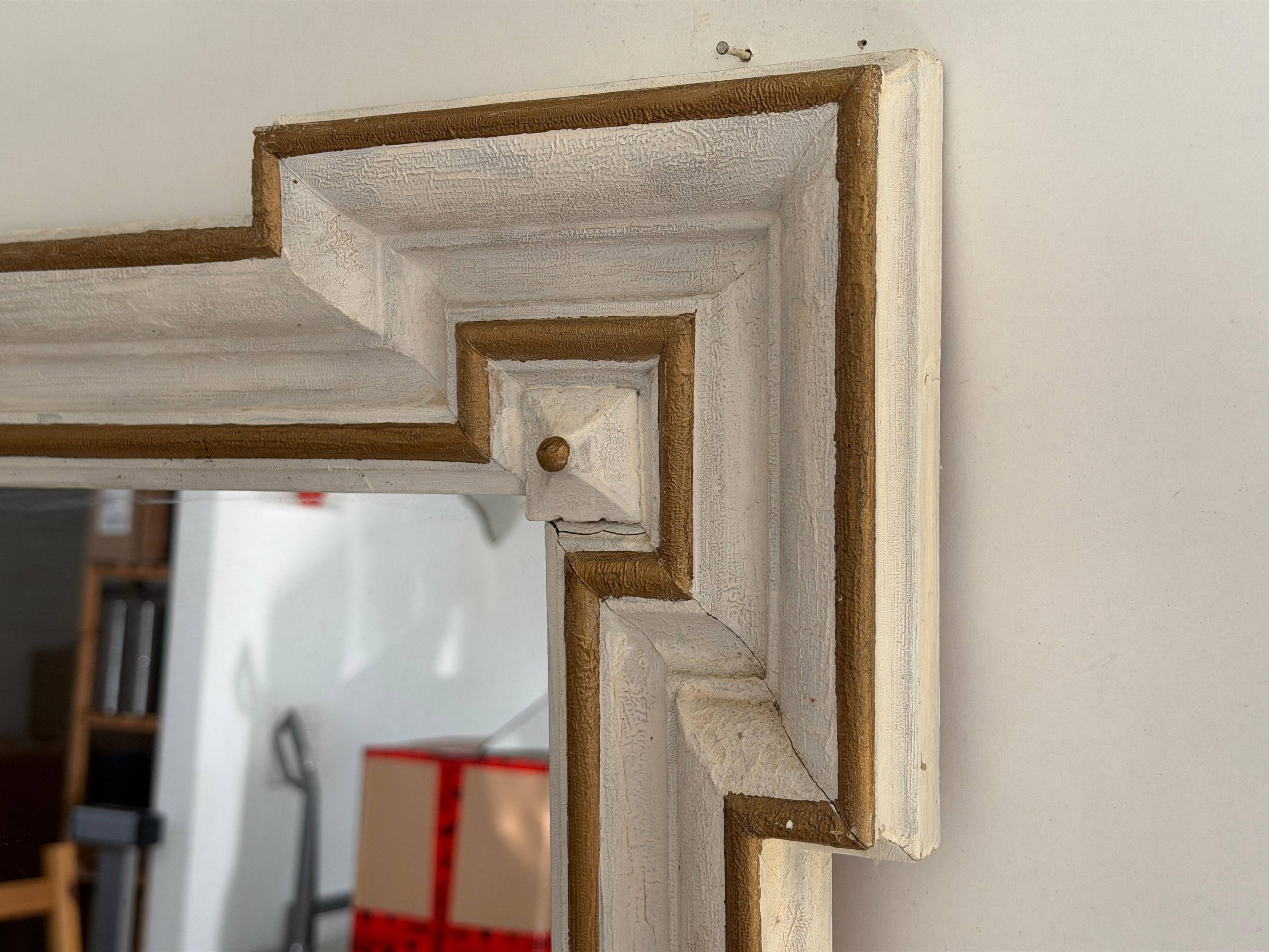 Art Nouveau wall mirror with a coloured gold frame by Meissen, 1930s, Germany.