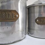 Aluminium metal spice pots 1940 series copper labels of 5