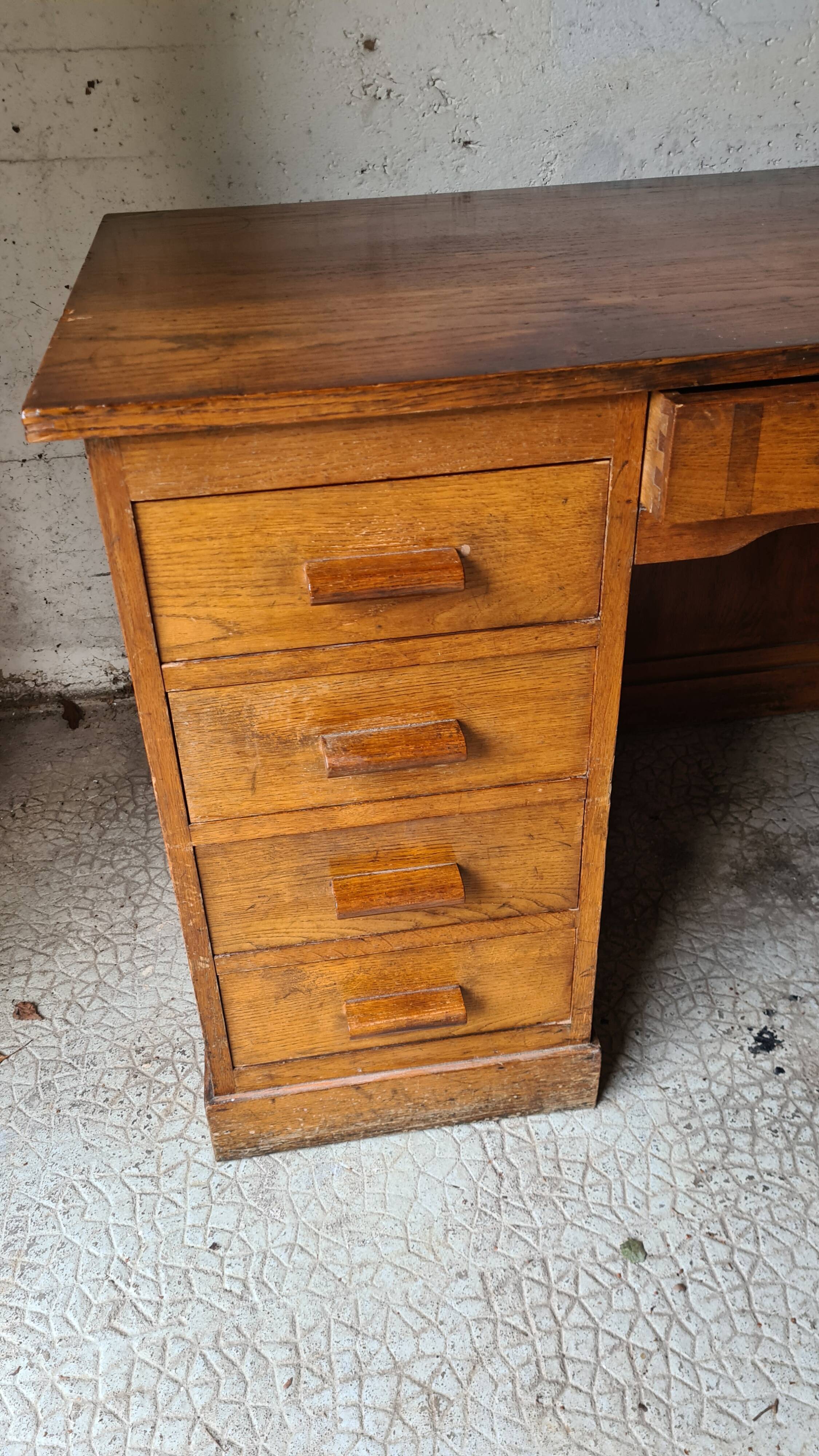Old solid wood desk