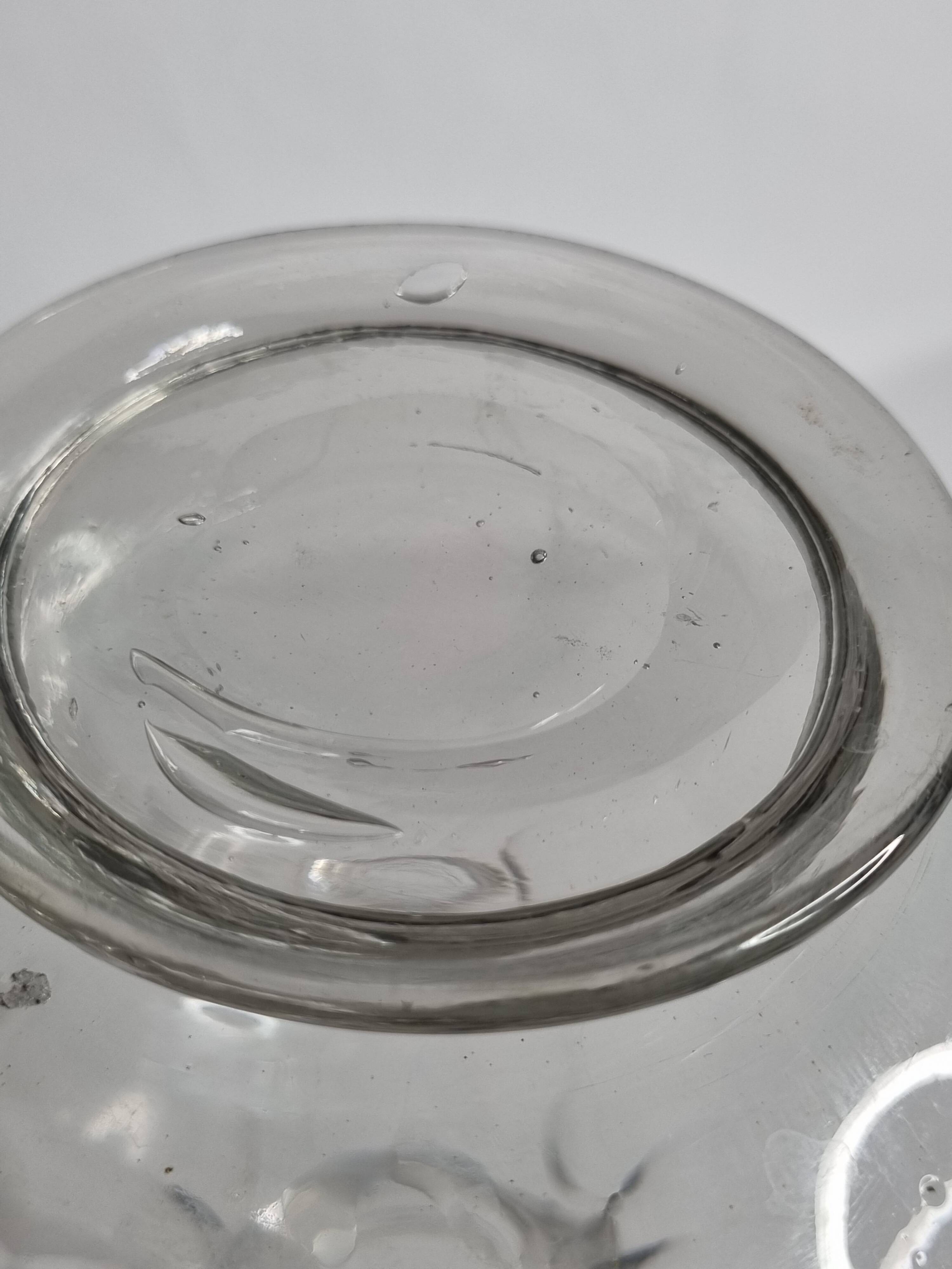 Baccarat crystal gondola decanter, flat ribs, Art Deco 1907