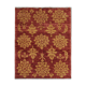 Modern deep red wool rug, classic handwoven carpet- 143x205cm