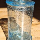 Bonbonnière for deserving children made of bubble glass from Biot, with a lid.