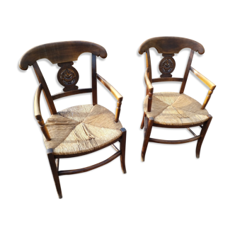 Paire de fauteuils normand