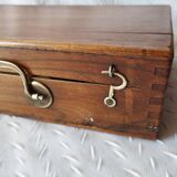 Old paint box wooden box with brass handle