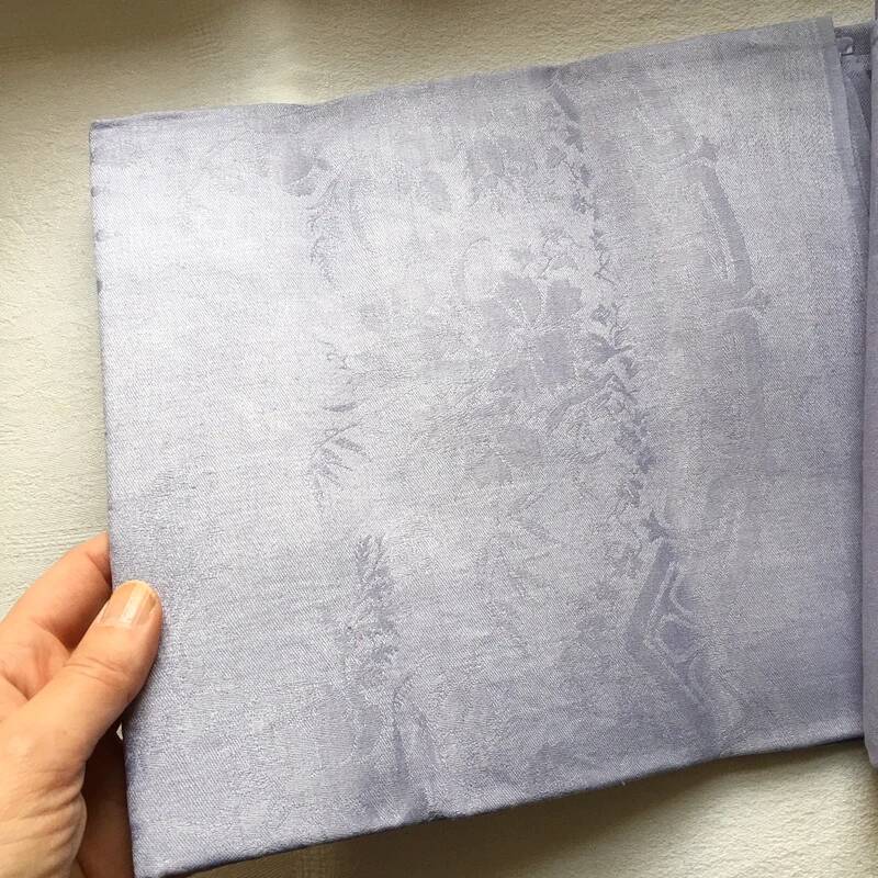 Old embroidered table napkin AC lilac