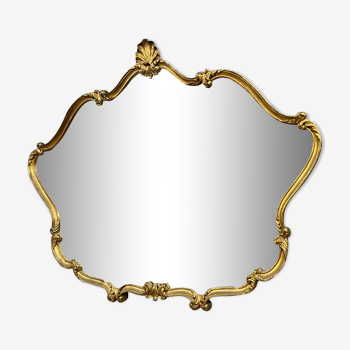 Miroir louis XV Baroque en bois doré vers 1950