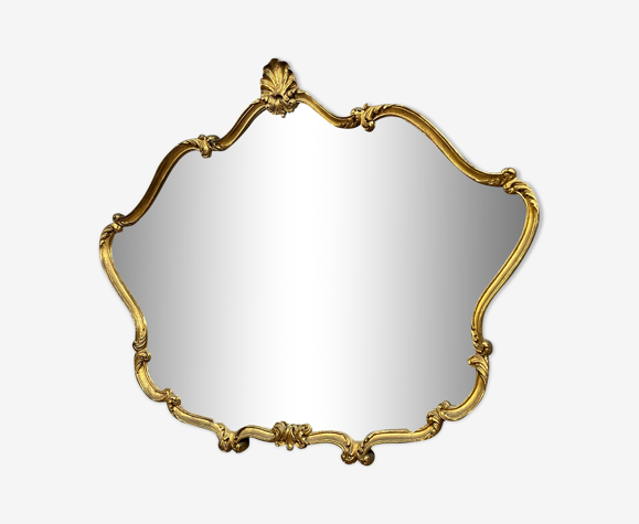 Miroir louis XV Baroque en bois doré vers 1950