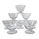 8 crystal champagne coupes