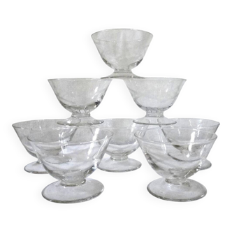 8 crystal champagne coupes