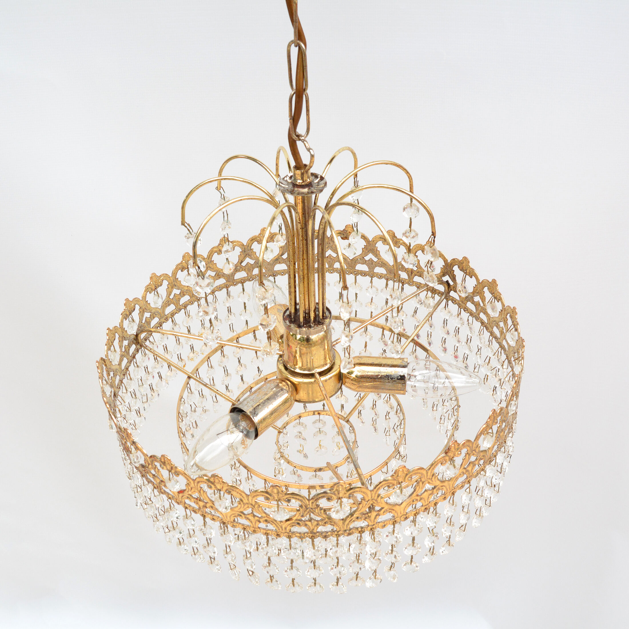 Lustre en cristal style Hollywood Regency Kamenickô 'enov, Tchécoslovaquie, années 1970